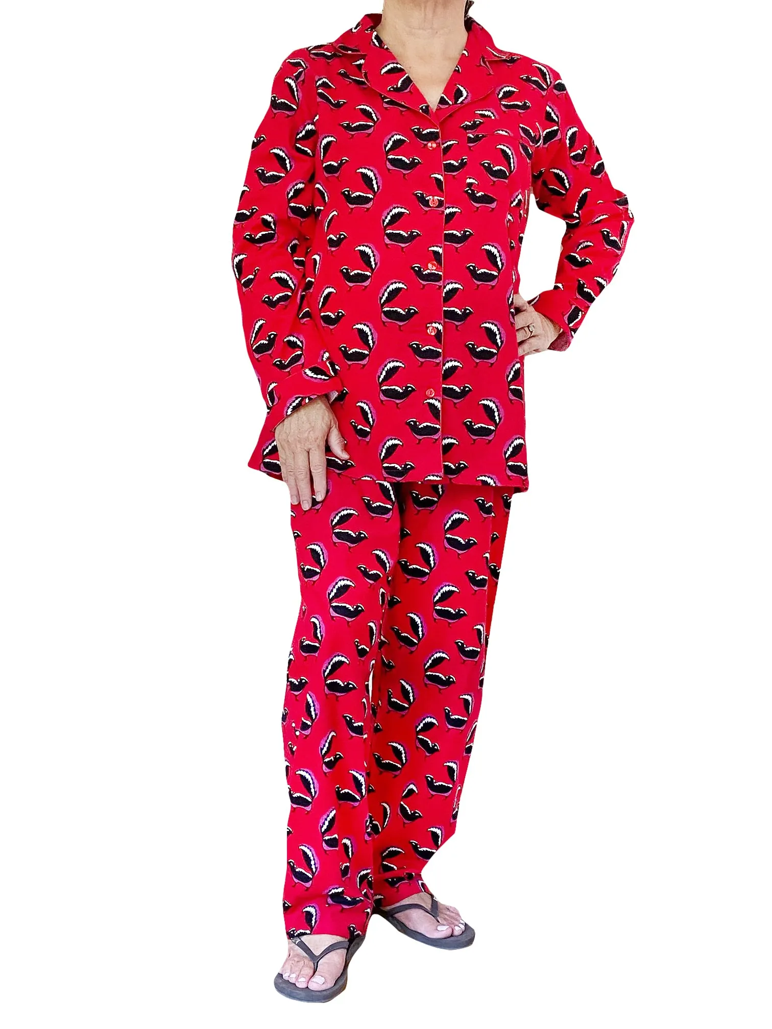 Whimsical Skunk Flannel Pajamas Set