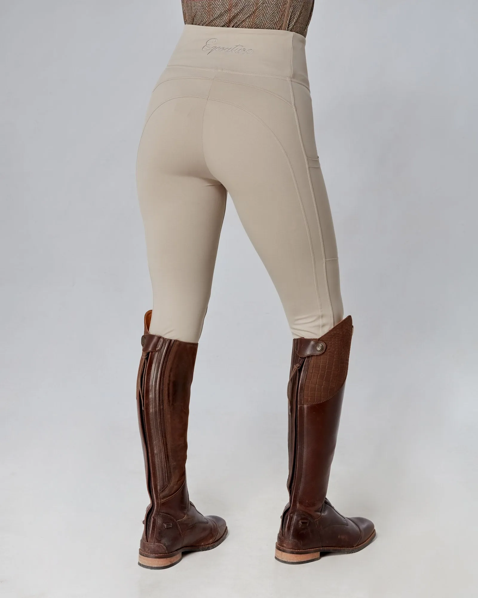 WINTER Competition Beige Riding Leggings - No grip - HUNTER BEIGE