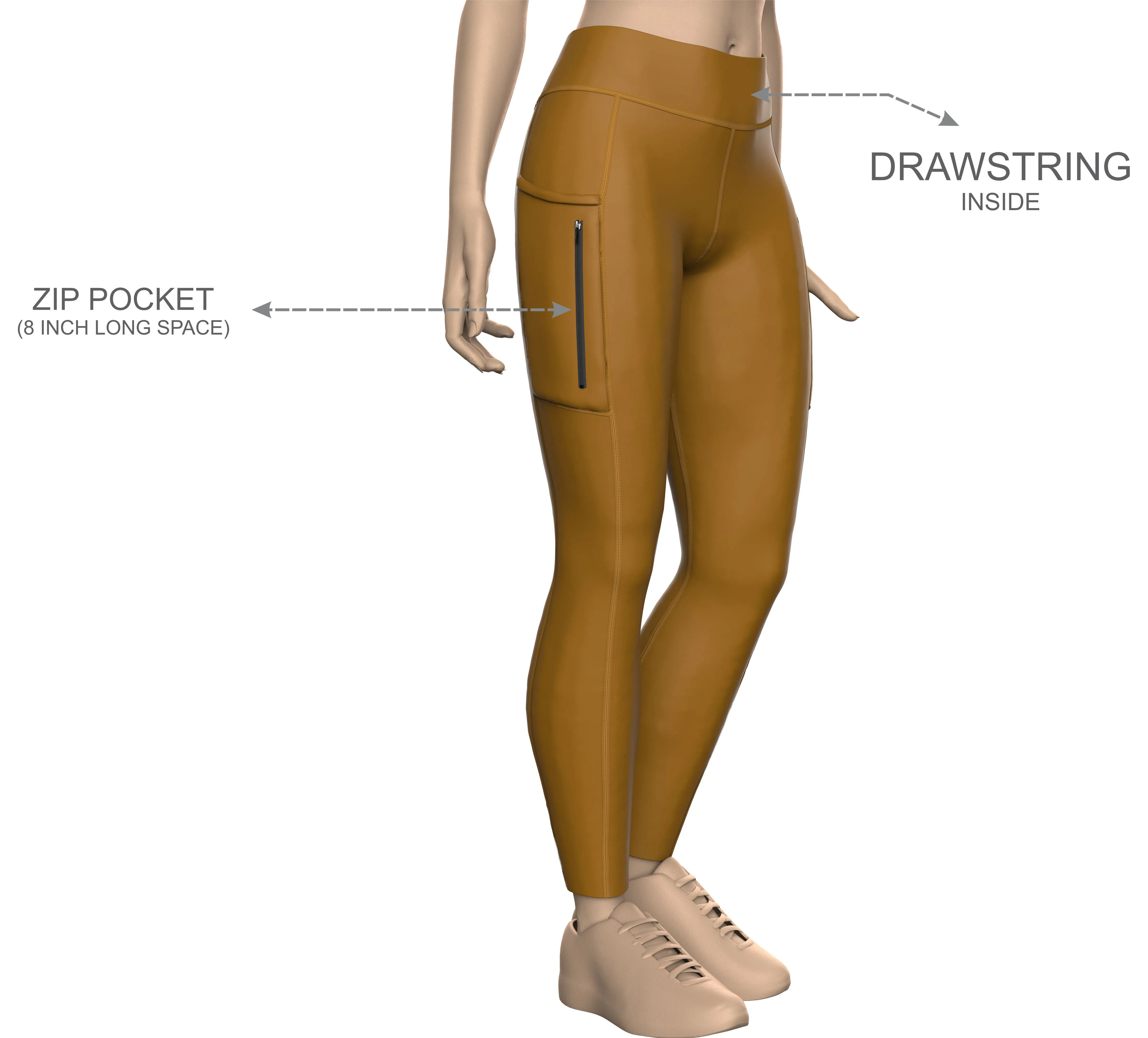 Women Brown Running Tights