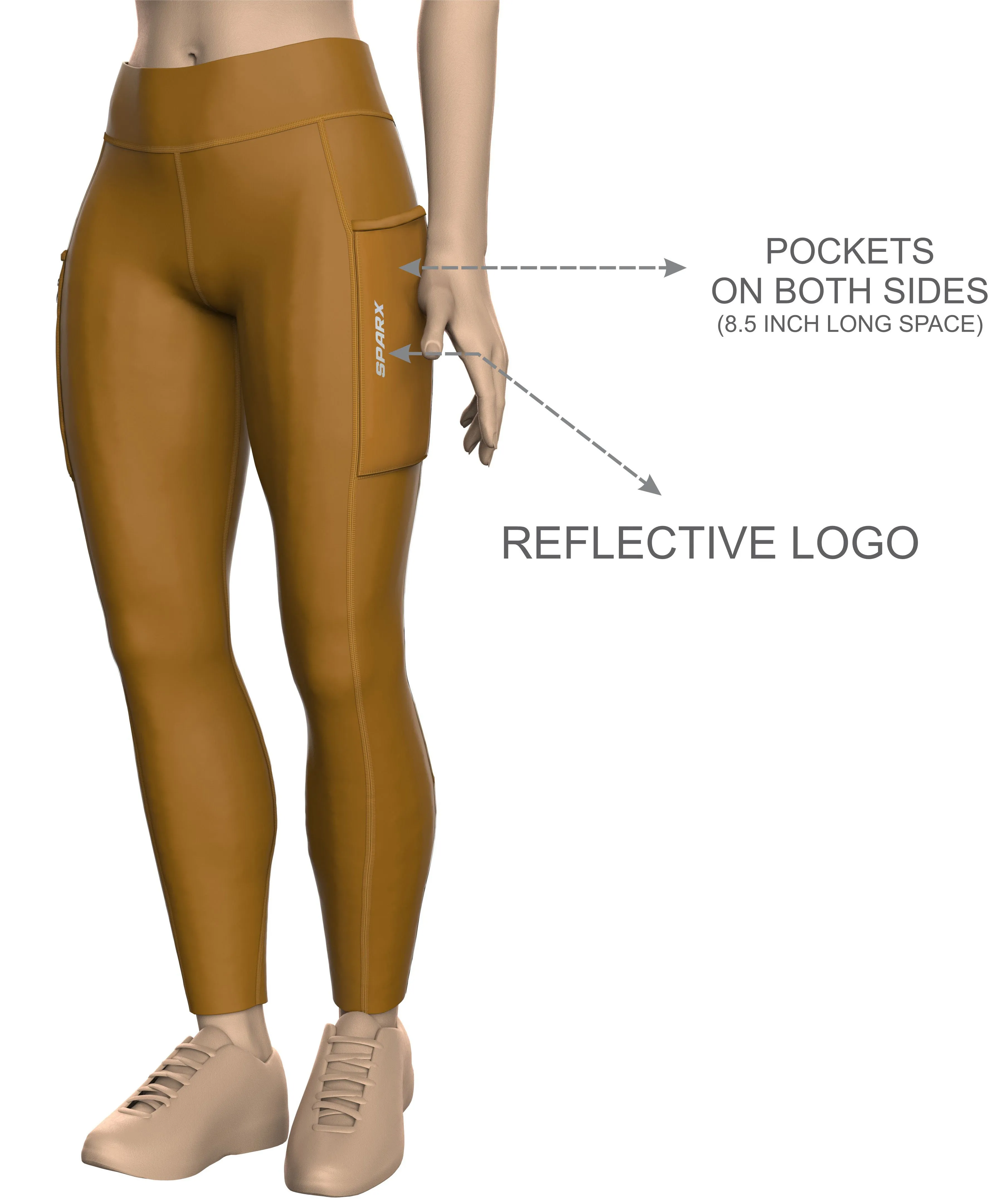 Women Brown Running Tights