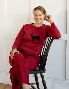 Women's Reindeer Flannel Set