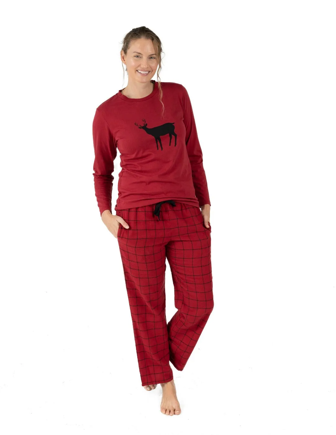 Women's Reindeer Flannel Set