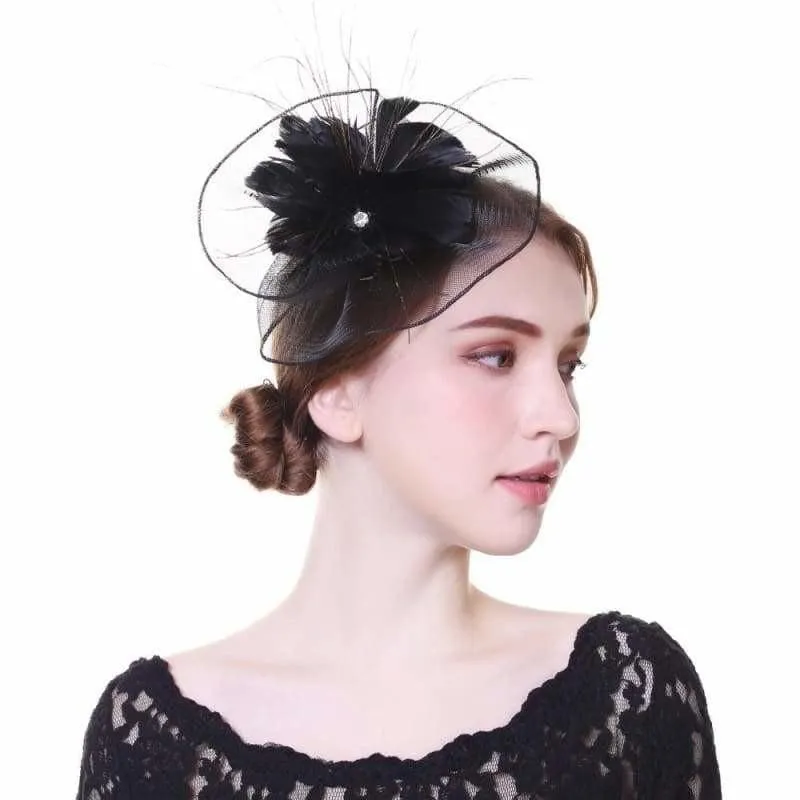 Wool Felt Top Hat Party Mesh Hat Ribbons And Feathers Fascinators Hats