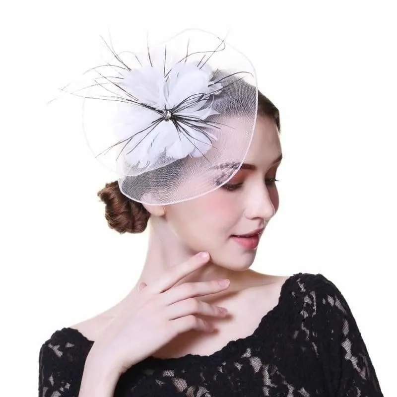 Wool Felt Top Hat Party Mesh Hat Ribbons And Feathers Fascinators Hats