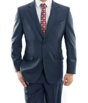 Wool Suit Modern Fit Italian Style 2 Piece in Indigo