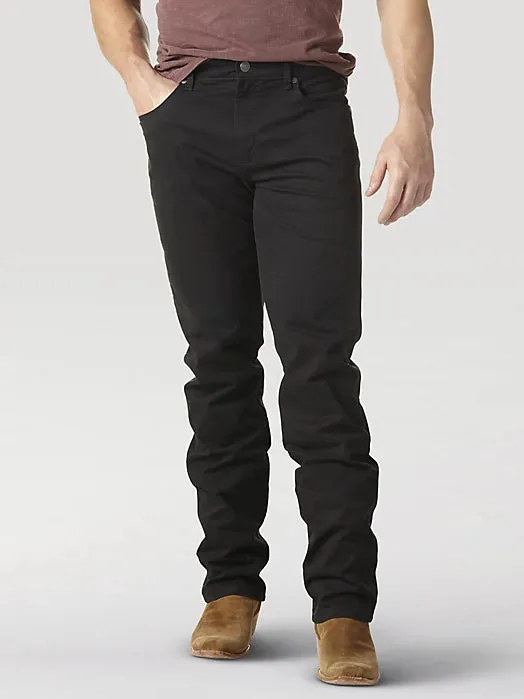 Wrangler Retro Men's Slim Fit Straight Twill Pant in Black