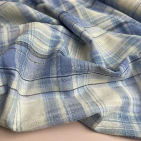 Yarn Dyed Blue Checked Cotton Fabric