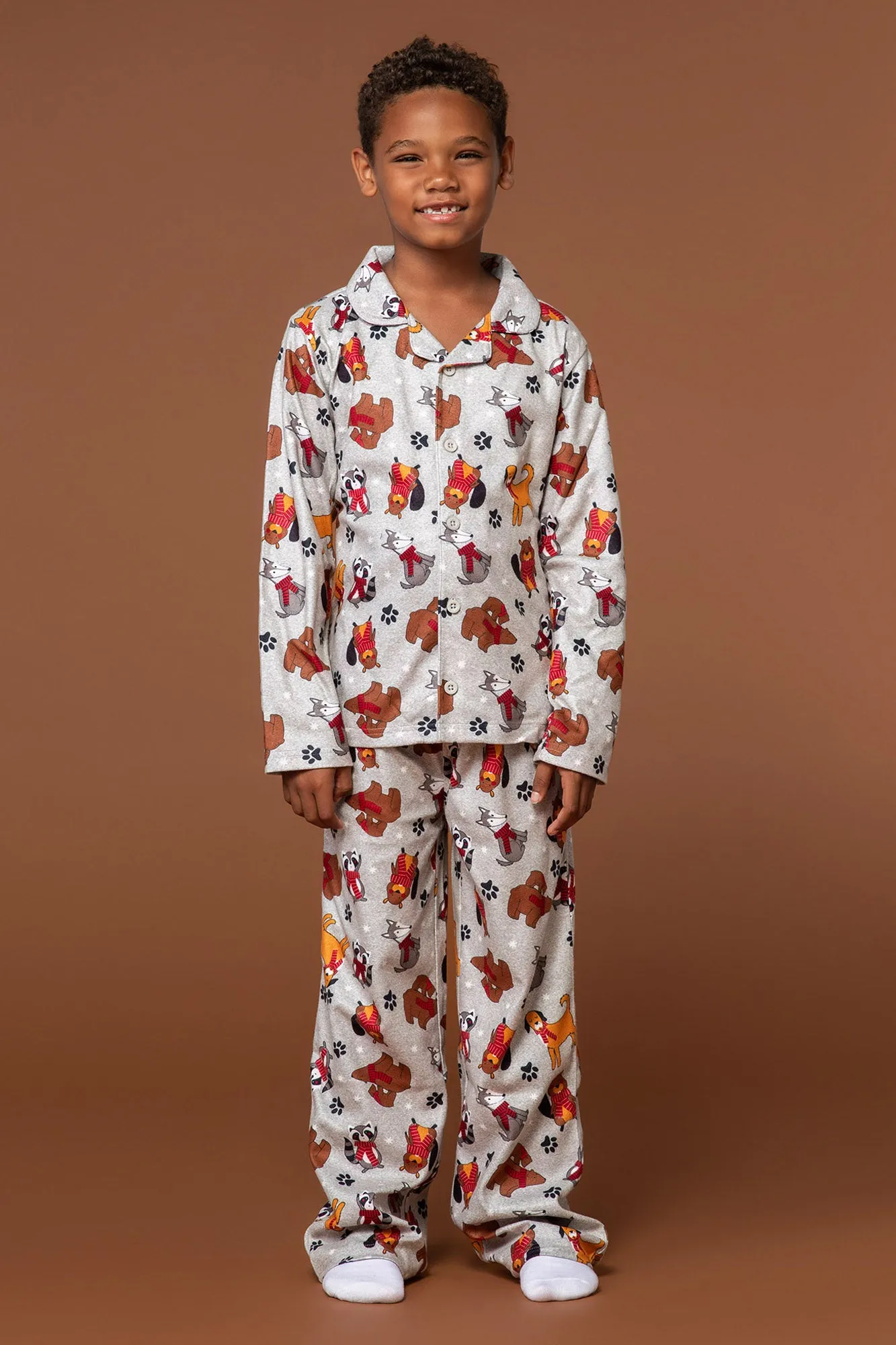 Youth Fammy Jammies Furry Friends Flannel 2 Piece Pajama Set